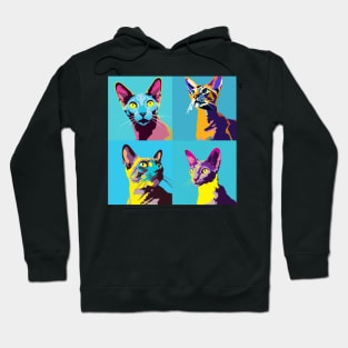 Oriental Short Hair Pop Art - Cat Lover Gift Hoodie